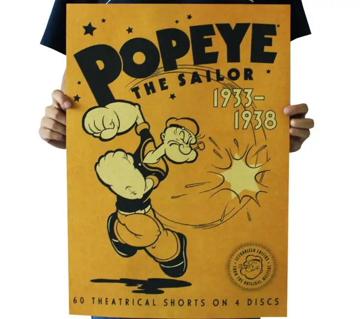 Popeye the Sailor Vintage Kraft Paper Classic Movie Poster Home Decor Wall Sticker Decal Art Retro Prints Post It | Игрушки и хобби