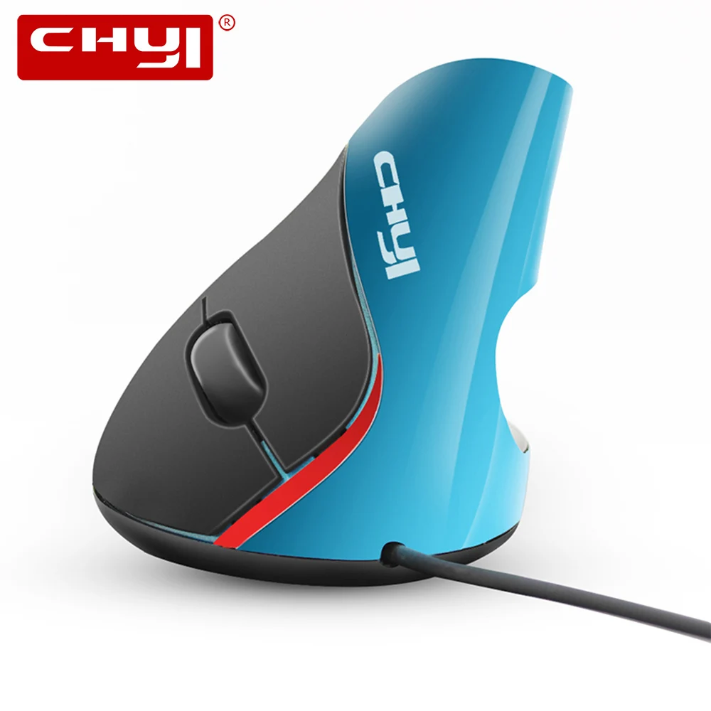 Проводная эргономичная Вертикальная мышь CHYI USB кабель 1600DPI оптическая для ПК