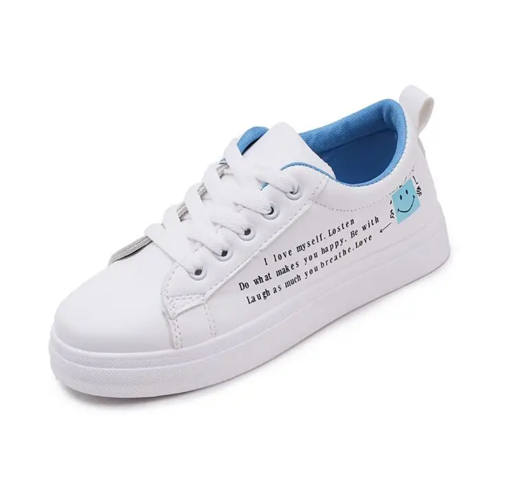 Модные Белые Для женщин кроссовки на платформе повседневная обувь шнуровке