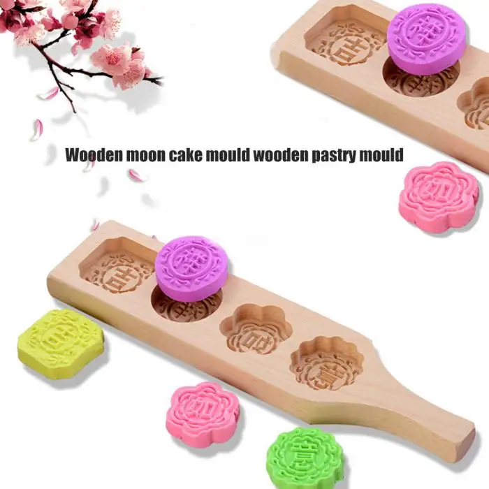 4 в форме цветка сетки экологические деревянные товары Маффин Mooncake чашки ручной работы формы для мыла печенье DC156