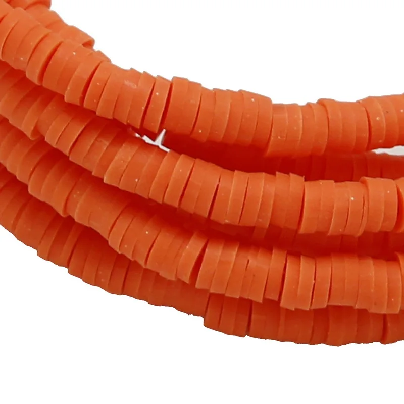 Orange red 6 мм 400 шт./лот красочные Полимерная глина Fimo чип диск Свободные Spacer Бусины для ручной работы судов sweing ткань Модные украшения изделий - Цвет: Orange red