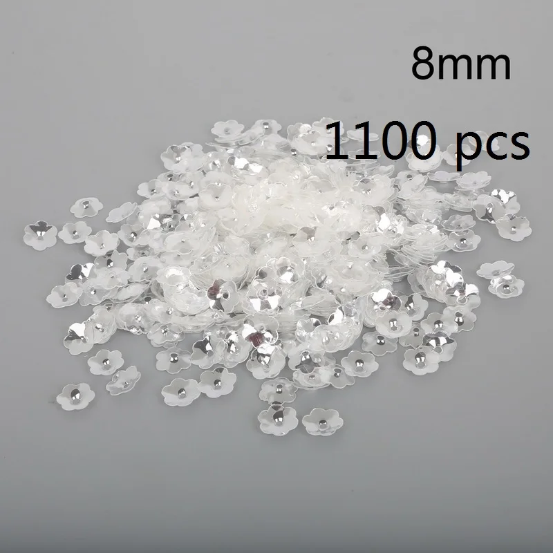 600-3800 шт 3D форма цветок блесток& пайеток для свадьбы День рождения украшения пошив одежды «сделай сам» Аксессуары - Цвет: 8mm 1100pcs