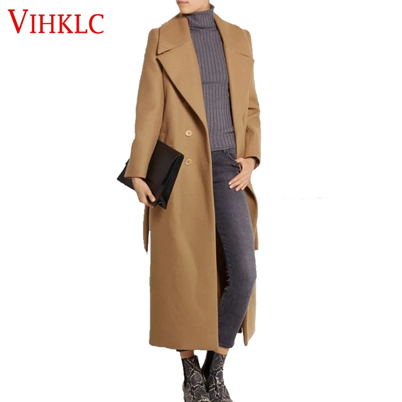 Casaco Feminino,, UK, для женщин, плюс размер, осень, зима, Cassic, простое, шерстяное, макси, длинное пальто, женский халат, верхняя одежда, manteau femme za