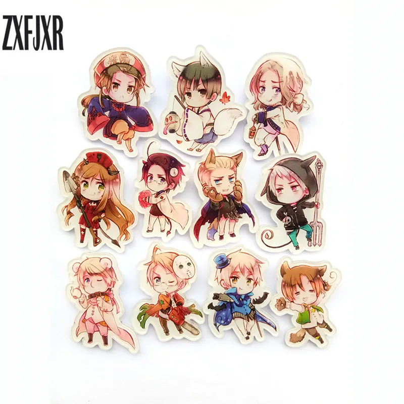 Значок 11 шт./компл. значок аниме Hetalia Axis Power Badge World Twinkle Pin Брошь на рюкзак украшение