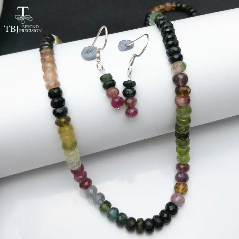 Женское колье с турмалином TBJ ожерелье большого размера застежкой из серебра 100%