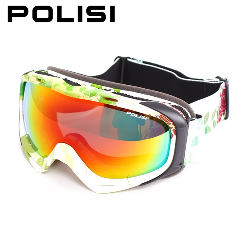 Профессиональные лыжные очки POLISI поляризационные двухслойные линзы