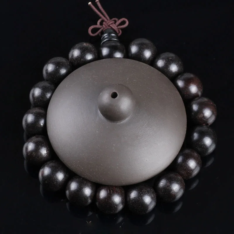 Браслет из натурального черного сандалового дерева в этническом стиле 12 15 18 20 мм браслет с объемными