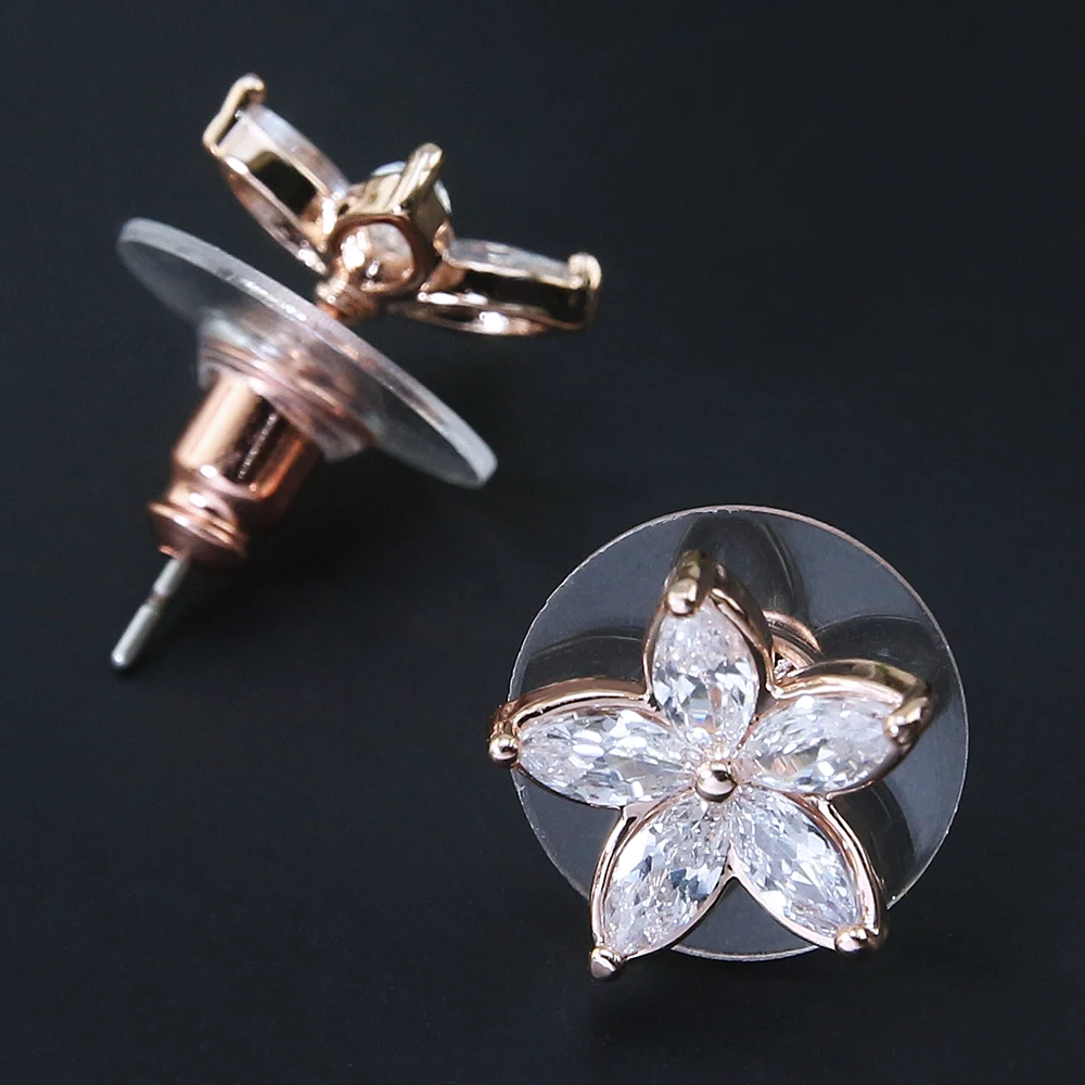 ZS 1 пара серьги-гвоздики блестящие австрийские серьги с кубическим цирконием для