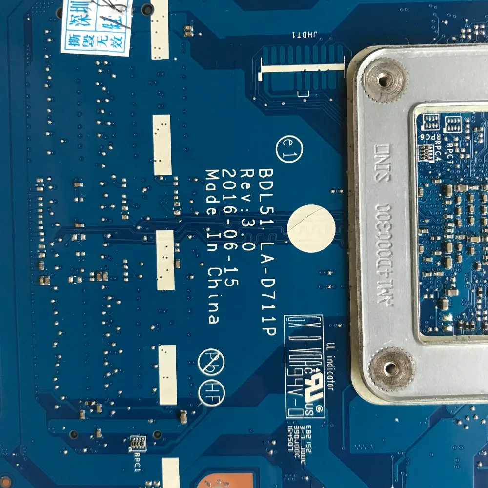 Материнская плата для ноутбука HP 15-BA с A6-7310 CPU DDR3 BDL51 854965-601 854965-501 854965-001 LA-D711P REV: 3 0 100%