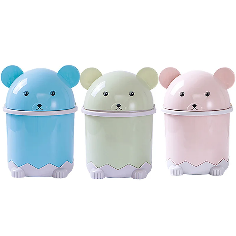 Креативные милые мини флип Пластик мусорное ведро настольное мусорные баки