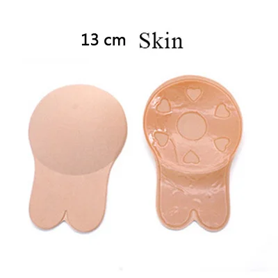 Skin 13cm 1 пара, Женский самоклеющийся бюстгальтер пуш-ап, укороченный топ, силиконовый чехол на соски, наклейки, Женский невидимый бюстгальтер без бретелек - Цвет: Skin 13cm