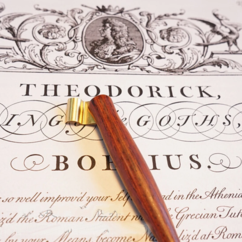 Oblique Calligraphy Pen Holder English Copperplate Script Antique Solid Wood Dip Pen Holder