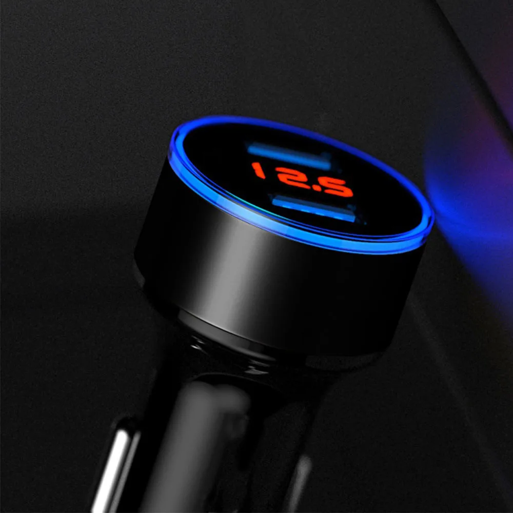 3.1A двойное автомобильное зарядное устройство USB цифровой светодиодный дисплей
