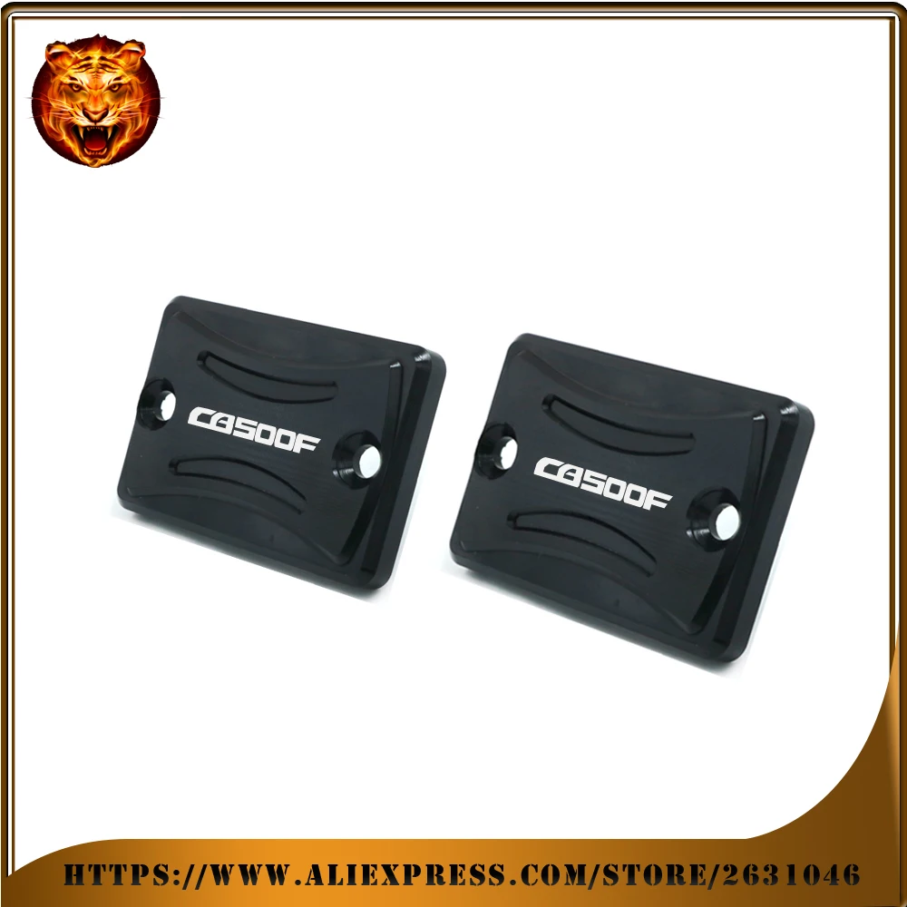 

Front&Rear Brake Master Cylinder Fluid Reservoir Cover For HONDA CB500F 500F Motorcycle Cap Tank Logo free shipping CNC 13-2018