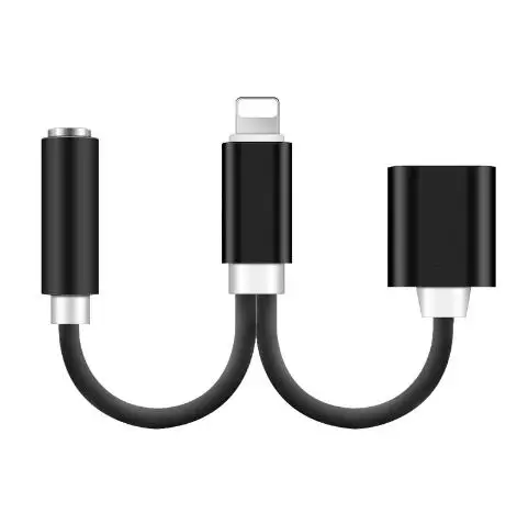 2 в 1 Зарядное Устройство Аудио Адаптер USB Кабель Для Зарядки 3.5 мм Джек наушники