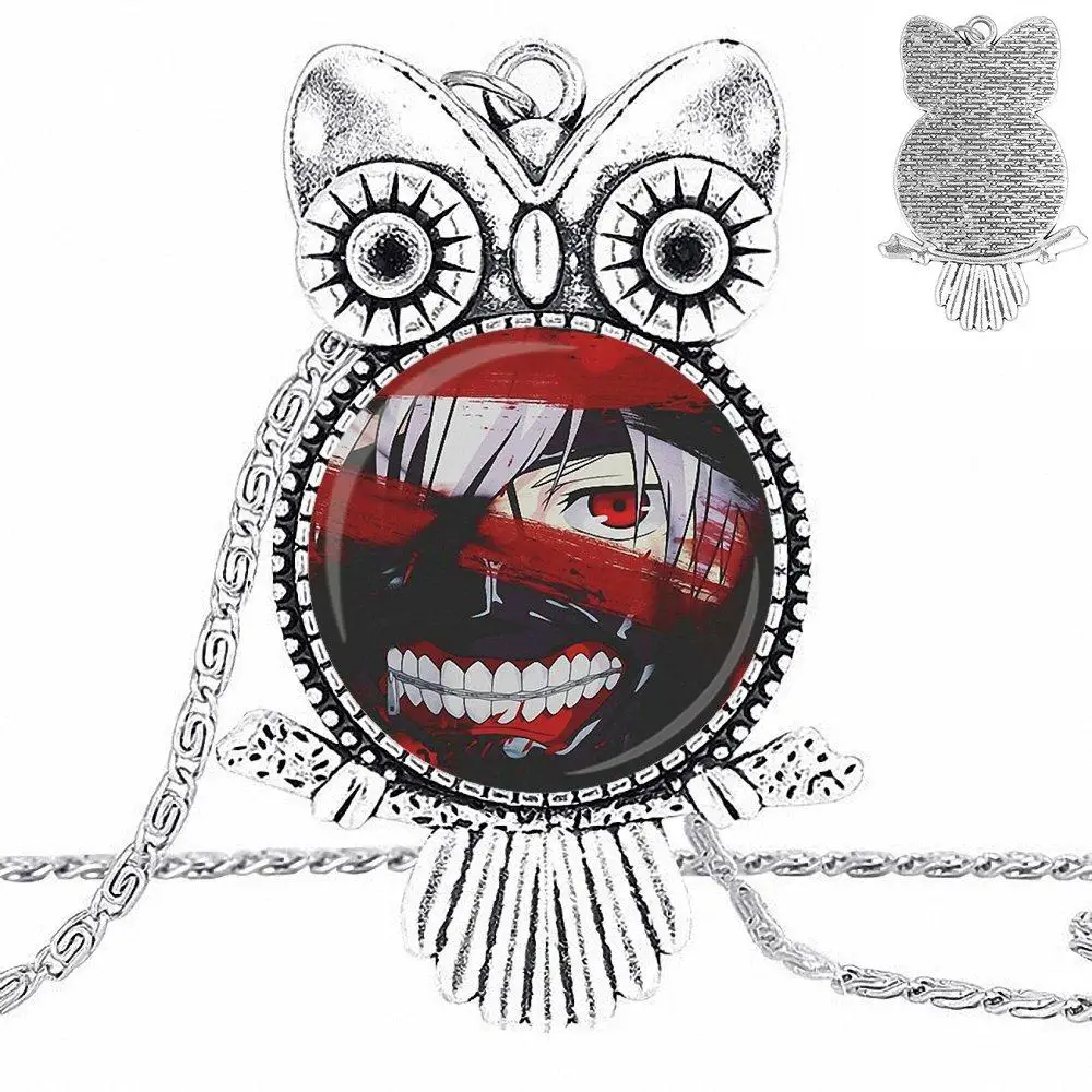 EJ Glaze с надписью Tokyo Ghoul для косплея канеки кэна бронзовый Цвет Стекло кабошон Сова