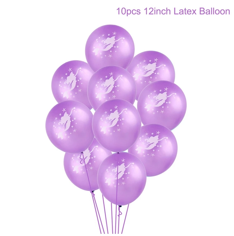 purple balloon QIFU 10 шт. коробка для маленькой Конфета "Русалка", подарочные коробки, Русалочка, украшения для дня рождения, для детей, подарок Русалочка, бумажный пакет для свадьбы - Цвет: purple balloon