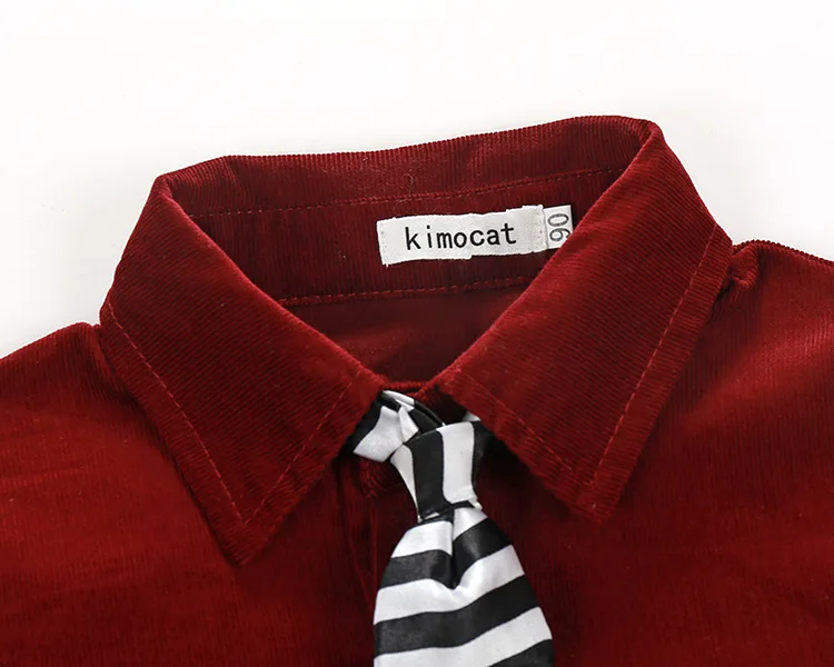 Fashion Children's clothing sets autumn&ampspring Baby Boys child denim suit set cotton long sleeve dress shirts+trousers jeans+tie |