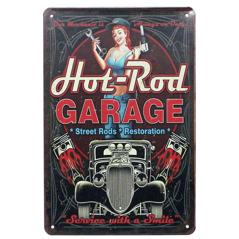 Горячее предложение Rod Garage обслуживание с улыбкой Металлическая Автомобильная