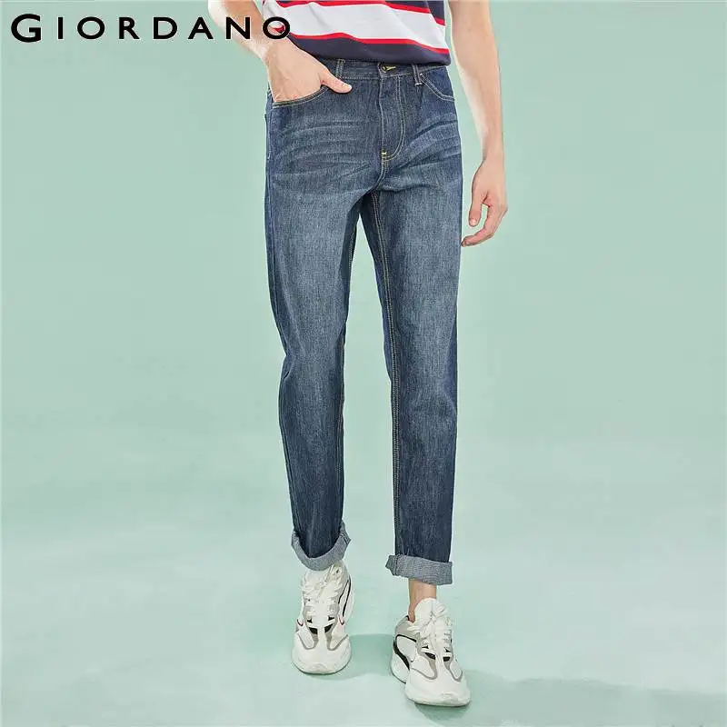 

Giordano Men Brand Jeans Fashion Casual Male Denim Pants Cotton Classic Tapered Jeans Masculina Mid Rise Denim Trousers