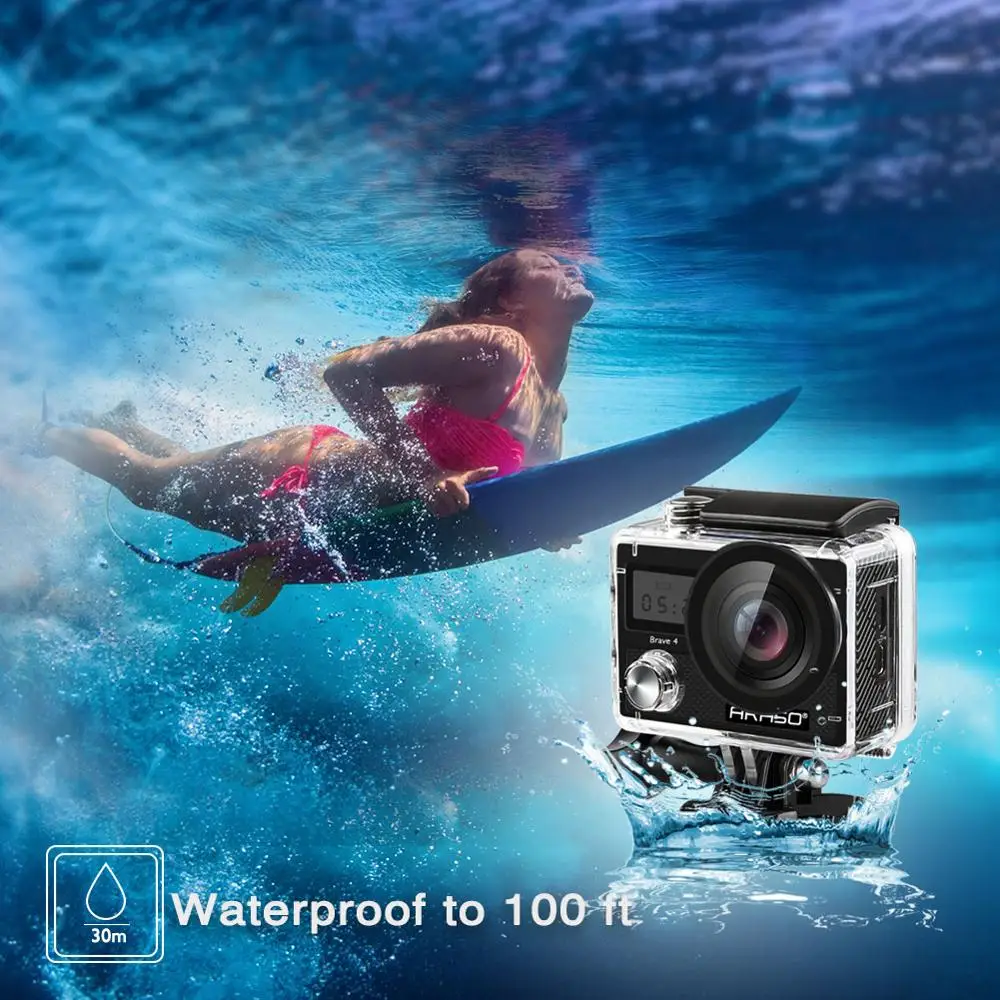 

AKASO Brave 4 4K 20MP WiFi Action Camera Ultra HD with EIS 30m Underwater Waterproof Camera Remote Control 5X Zoom Underwater Ca