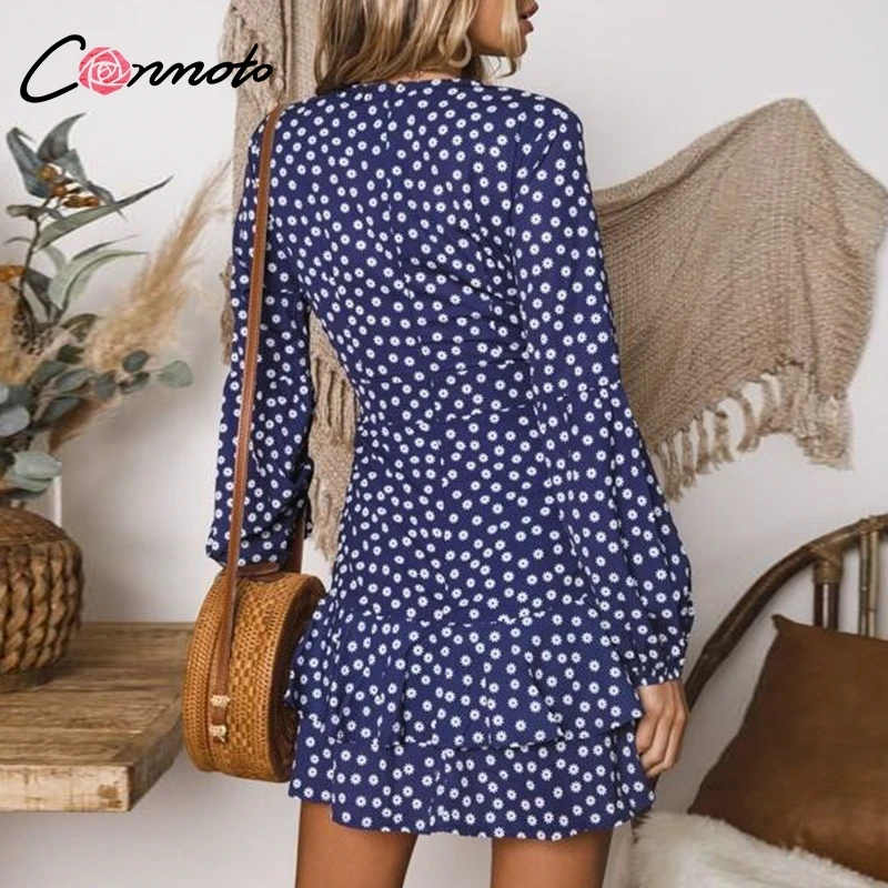 Женское платье с длинным рукавом Conmoto Осеннее/зимнее цветочным принтом и