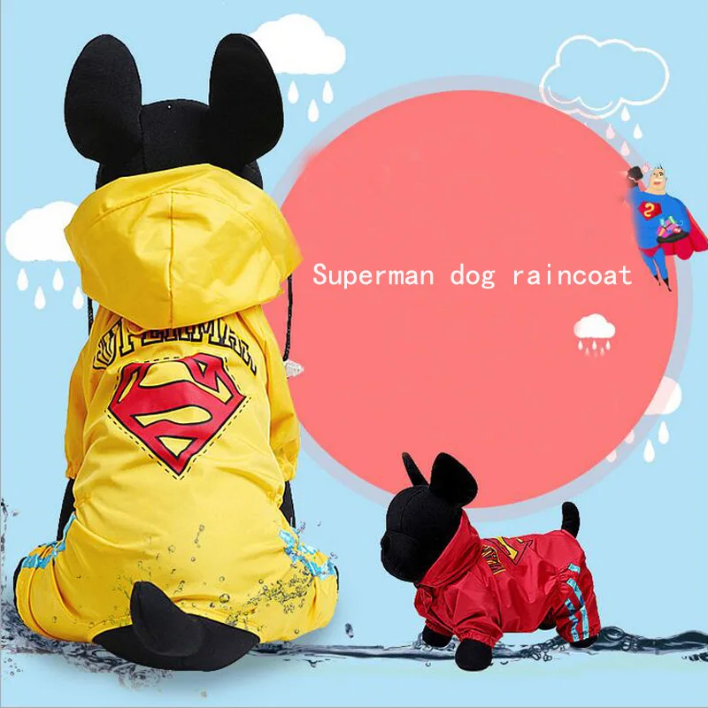 2017 элегантный водостойкий Супермен собака плащ Собака одежда 2 цвета мягкий