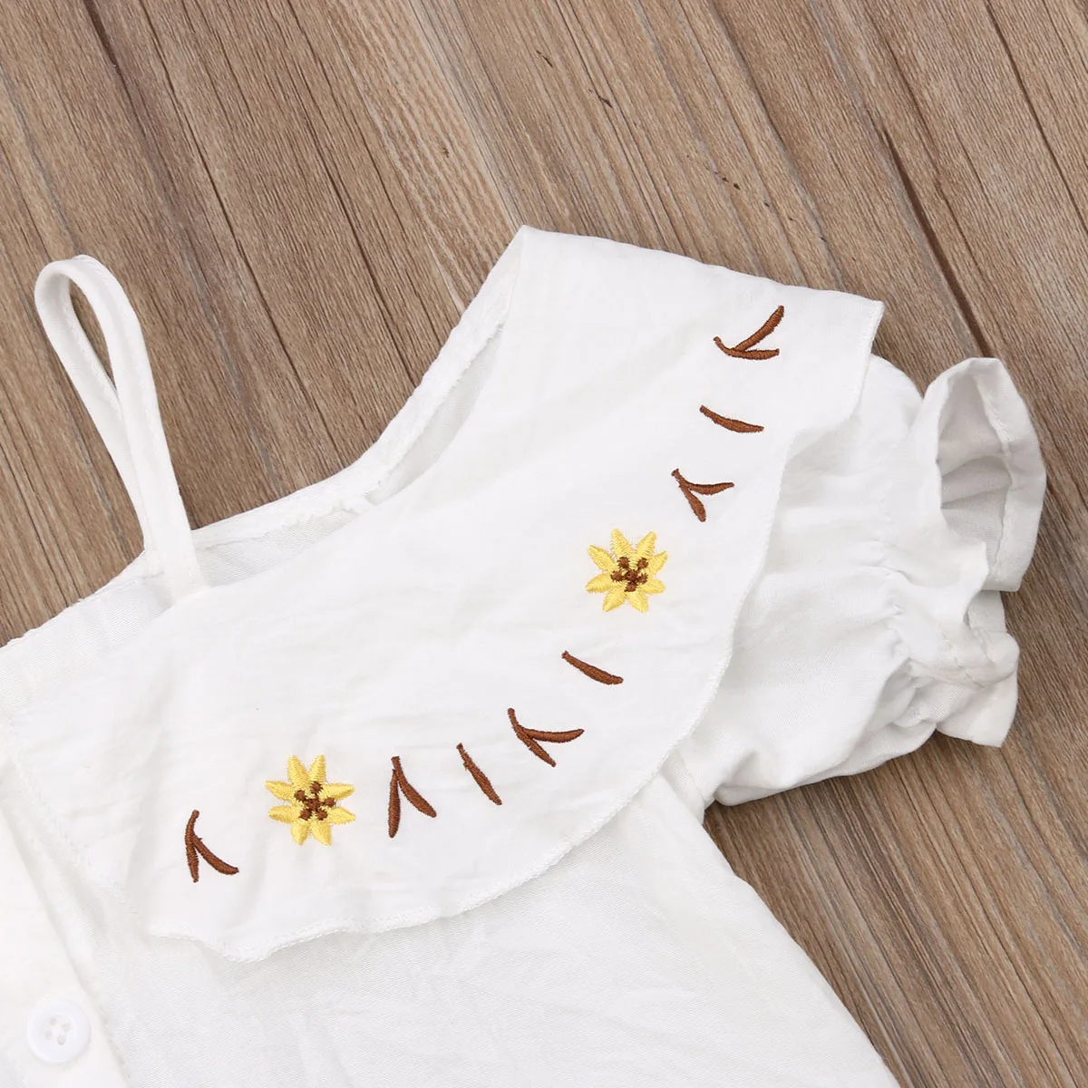 Комплект одежды для маленьких девочек топ с короткими рукавами и открытыми