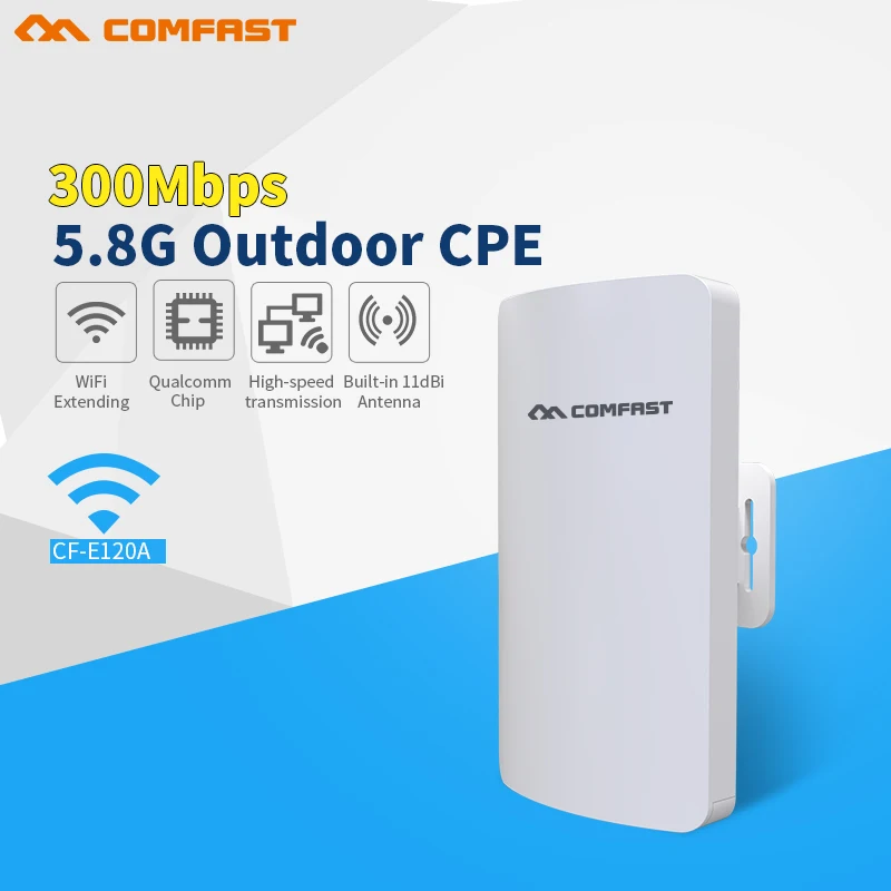 Comfast 300 Мбит/с 5,8 ГГц наружная точка доступа AP с 11dBi Wi-Fi антенна беспроводной мост CF-E120A wifi CPE Nanostation wifi