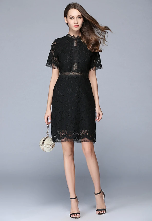 Женское кружевное платье в стиле пэчворк HAMALIEL элегантное мини-платье с круглым