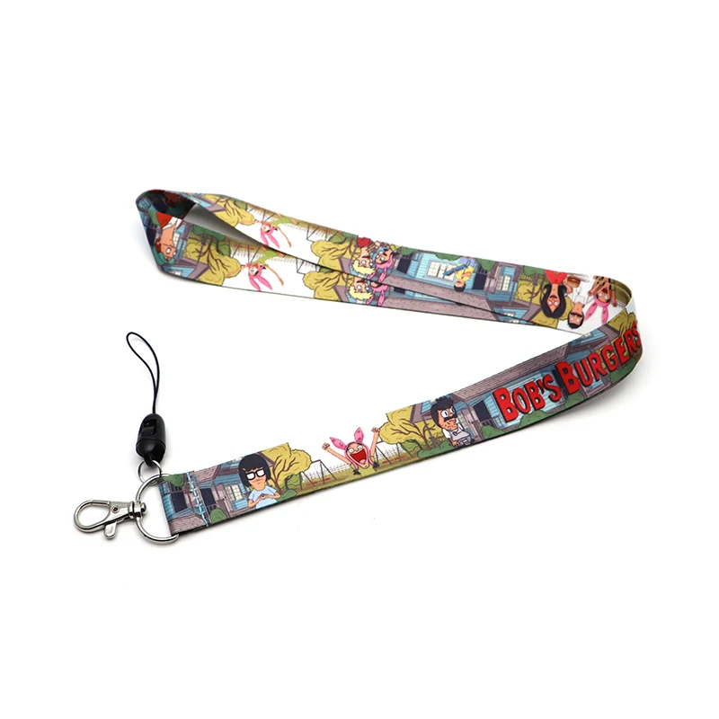 Боб мультфильм шнур ID держатель акварель ткань шнурки Мобильный телефон значка