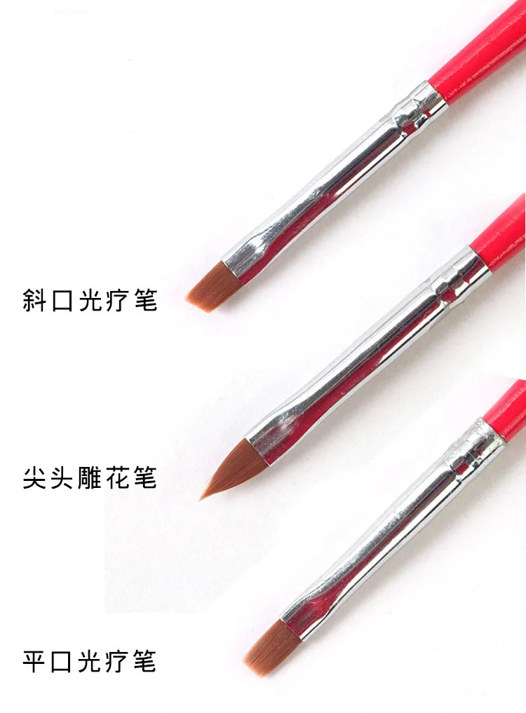 3 шт./компл. Кисть для ногтей Красота черный + красный ручка дизайн рисования