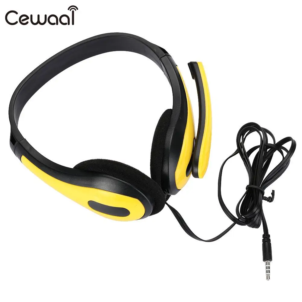 yellow 3,5 мм Проводная стереонаушная гарнитура наушники с микрофоном для смартфона Новинка - Цвет: yellow