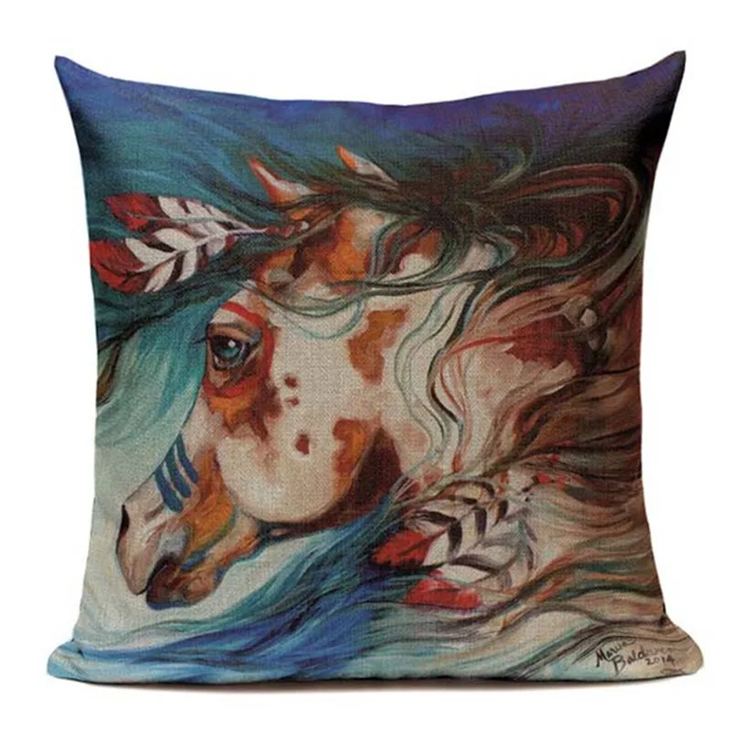 Крутые хлопковые декоративные жаккардовые подушки для украшения лошадей