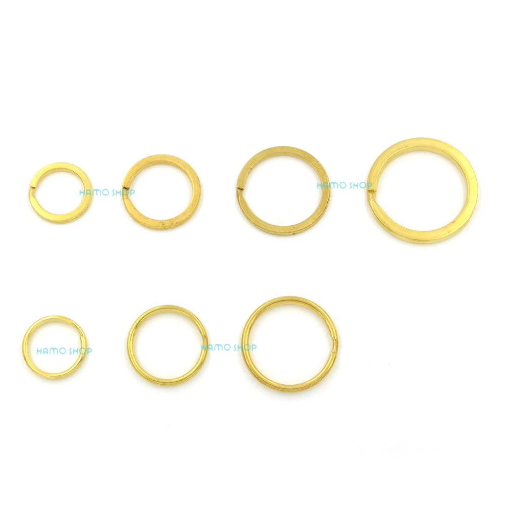 

10pcs 25mm Flat Keychain Split Key Ring Keyring Brass Gold Findings Metal Holder