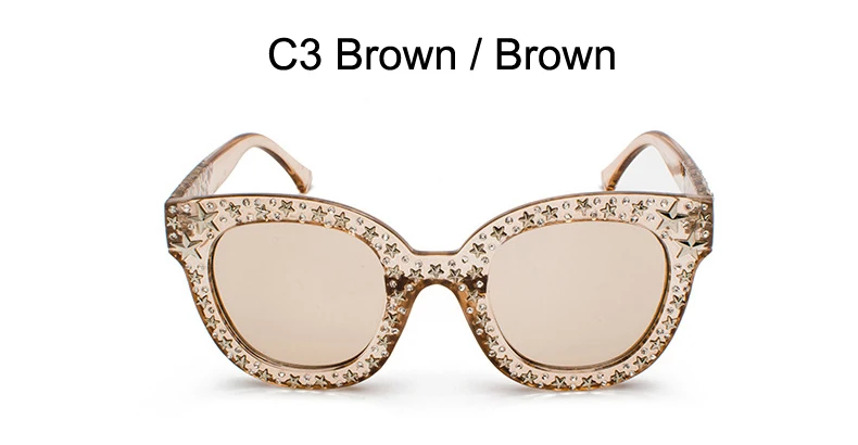 C3 Brown Женские квадратные модные солнцезащитные очки с кристаллами и камнями, высокое качество, чехол, розовые Брендовые вечерние солнцезащитные очки, черные дизайнерские солнцезащитные очки - Цвет линз: C3 Brown