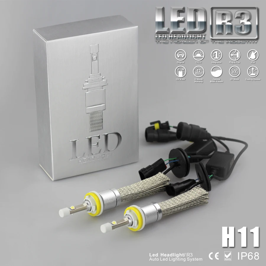 Ilumimax ( TM ) R3 супер яркий 9600lm H11 белый 6000 К автомобиля из светодиодов фары