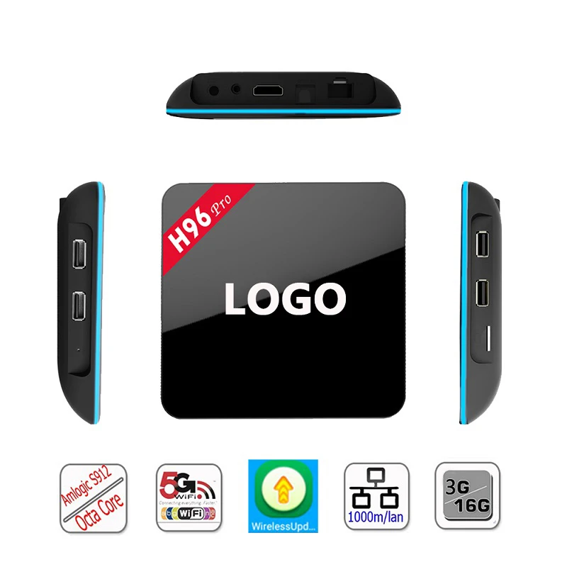 H96 PRO Plus смарт-ТВ на андроид 7,1 коробка Amlogic S912 Octa 2 GB 3 GB 16 GB 32 GB Wifi2.4G/5,8 GHz комплект bluetooth верхняя коробка