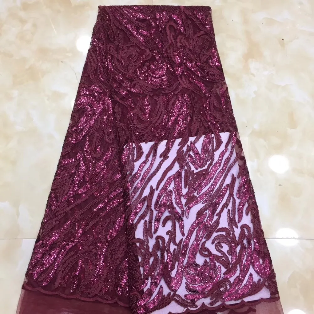 High Quality Nigerian Lace Fabrics Cheap Price Party Dress Tulle African Embroidered Mesh with Sequins | Дом и сад
