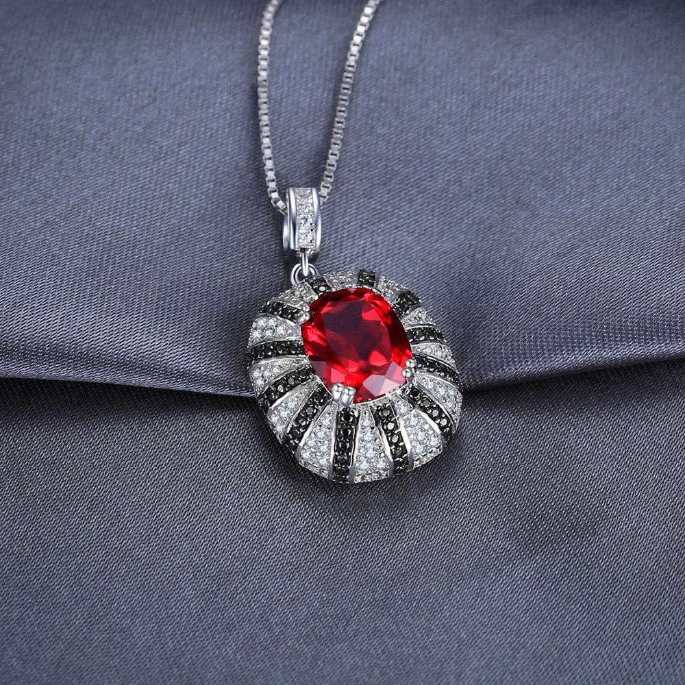 Jewelrypalace Роскошные 6ct создан Красные Рубины натуральный черный шпинелей
