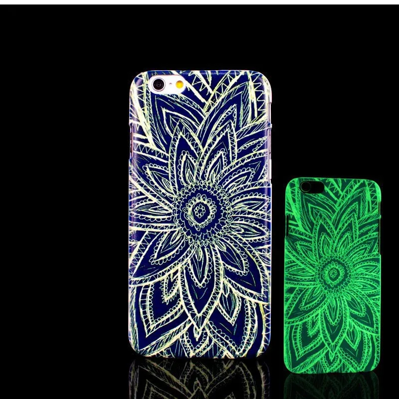 Black Aztec Mandala Pattern Glow in the dark Case for iPhone 6 6s Cover |