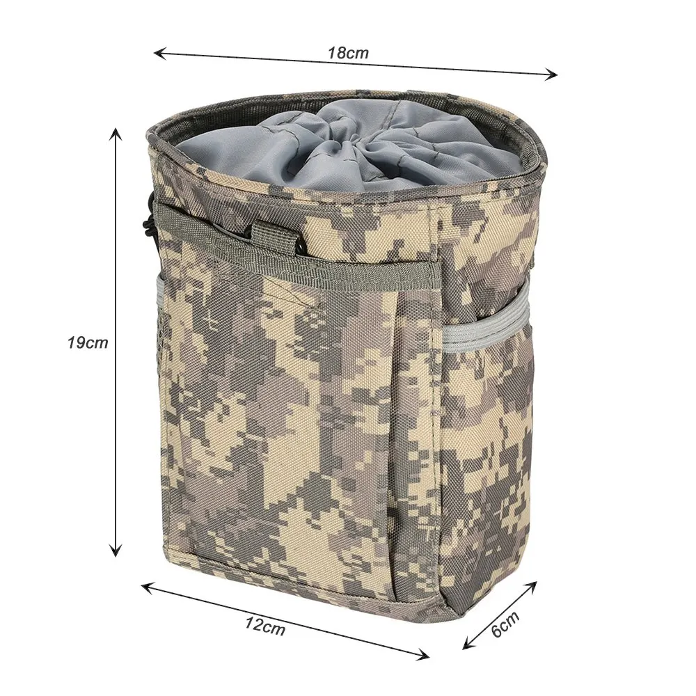 

Portable Tactical Magazine Dump Drop Pouch Recycling Bag Utility Molle Polyester Storage Drawstring Bag Carrier with D-ring