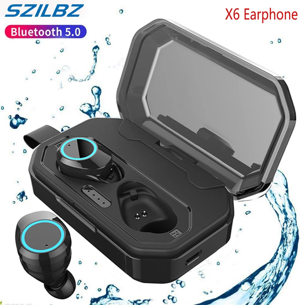

SZILBZ X6 Pro TWS беспроводные наушники 4000 мАч Внешний аккумулятор Bluetooth 5,0 водонепроницаемые спортивные наушники с Tws наушниками