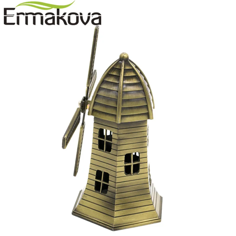 Ермакова металлическая голландская ветряная мельница фигурка Голландская мельница модель здания предметы домашнего интерьера украшения для дома