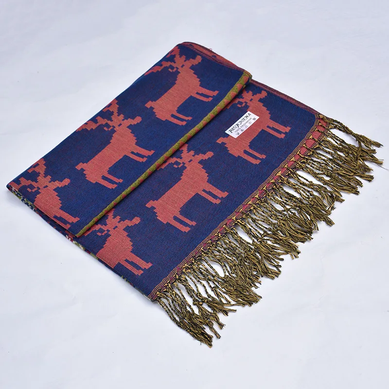 2016 Зима Новый Мода Снег Цветок Олень Печати Женщины Мужчины Причинно Шарф