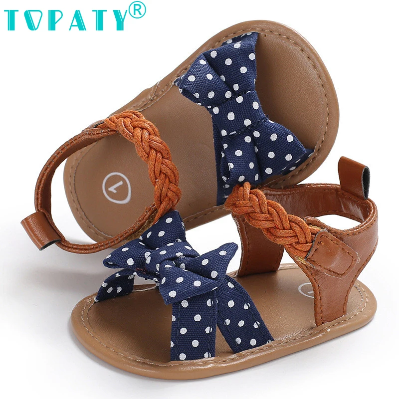 2018 Brand new Summer Baby Girls Shoes Sand Beach Kids Fashion Dot Canvas Newborn Infant zapatos Bebe Toddler |