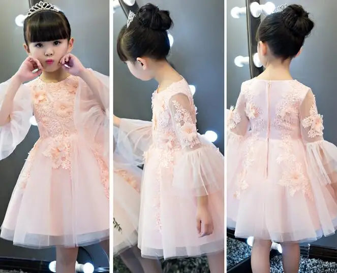 Платья с лепестками цветов для девочек Лето 2017 г. Детские платья-пачки принцессы