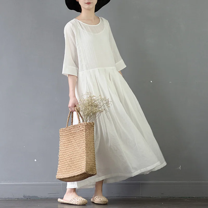 SCUWLINEN 2019 женские весенние летние платья однотонные с коротким рукавом Свободные