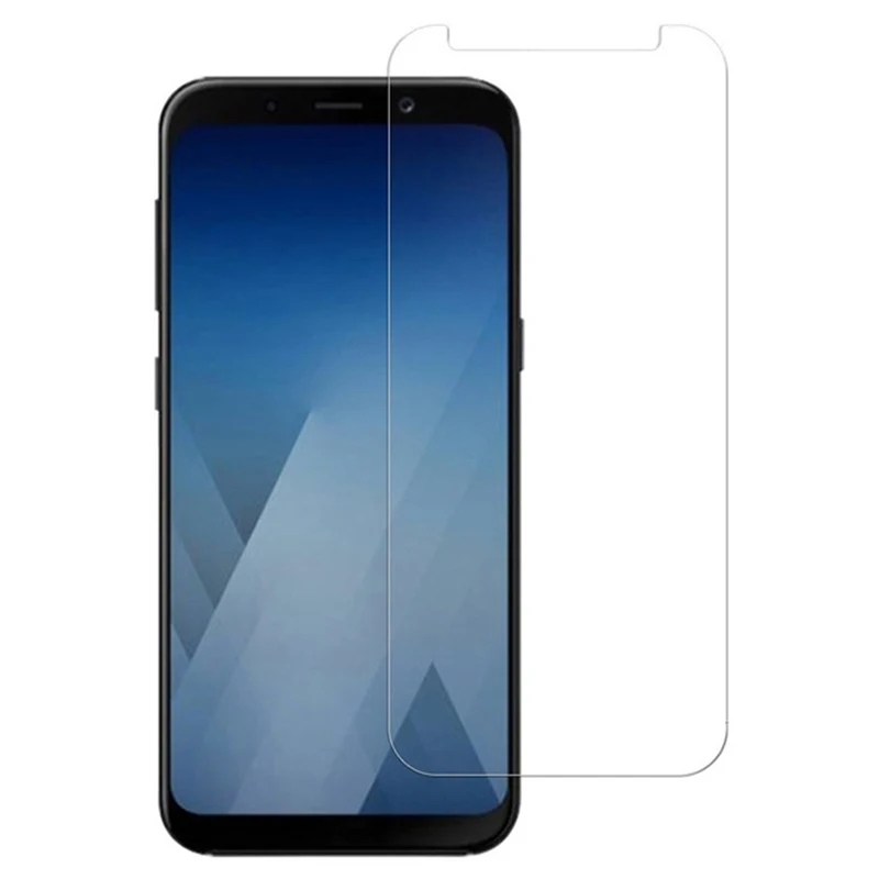 Закаленное стекло 9h для samsung Galaxy A8 2018 защита экрана чехол с защитной пленкой