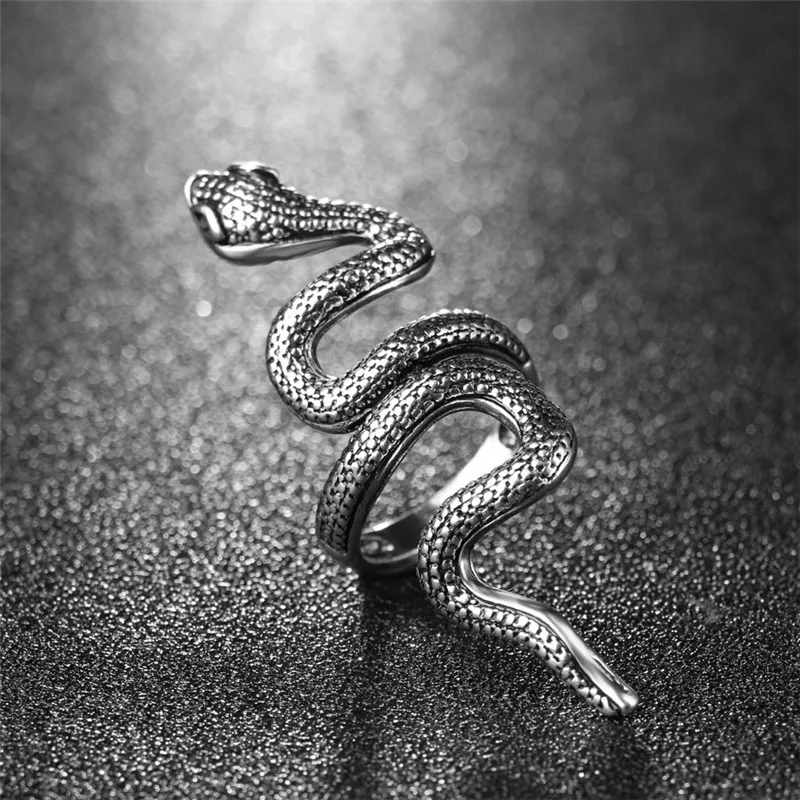 BINQINGZI цинковый сплав змея кольцо мужское Байкер Панк кольца для Манн 2018